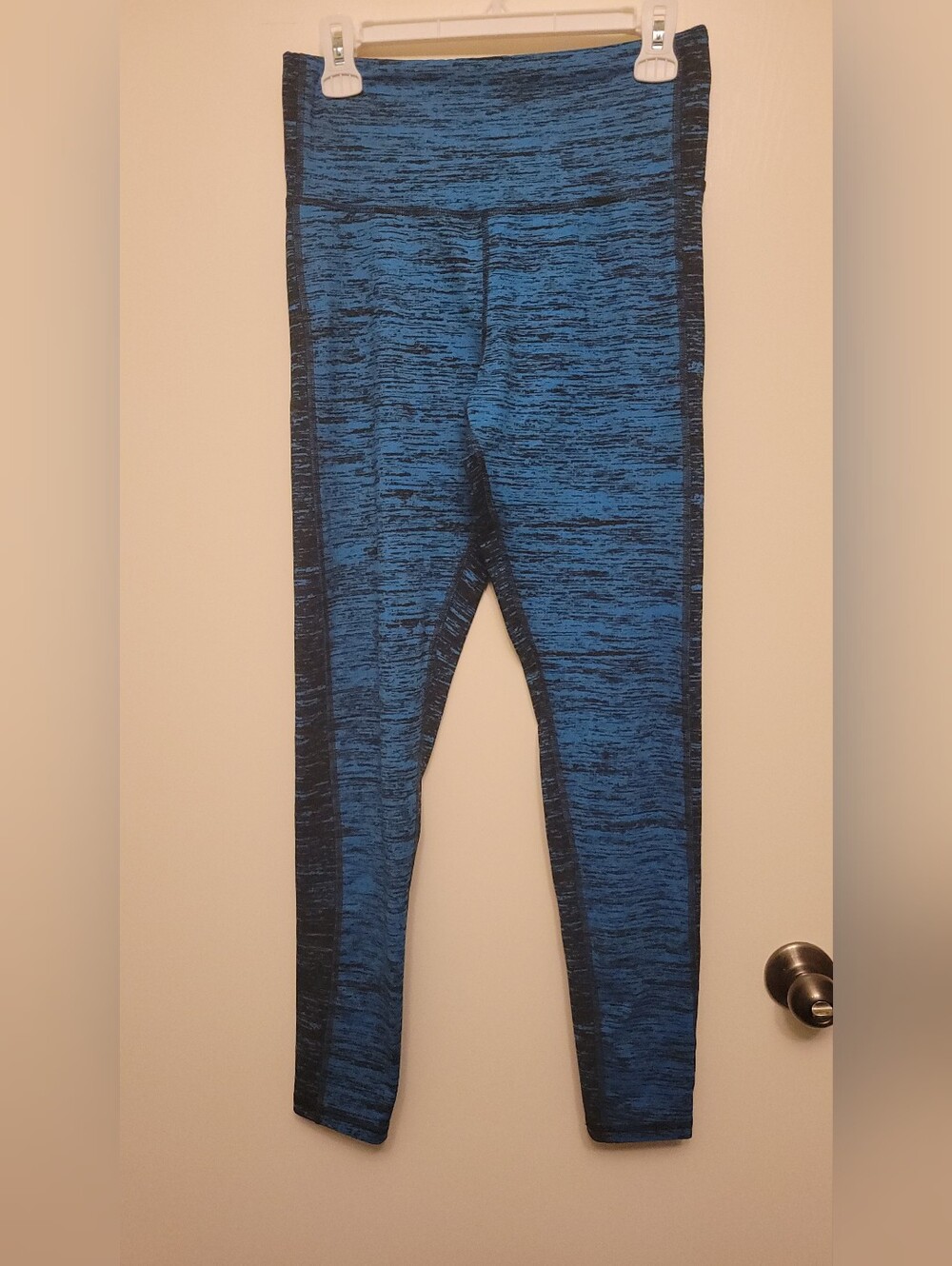 Women's Champion Blue and Black Leggings with Black Sides